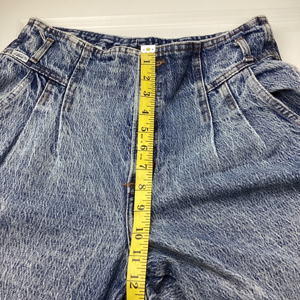Vintage Chic High Waisted Acid Wash Pleated Jeans Made USA Blue Size 16 Petite - Picture 10 of 12
